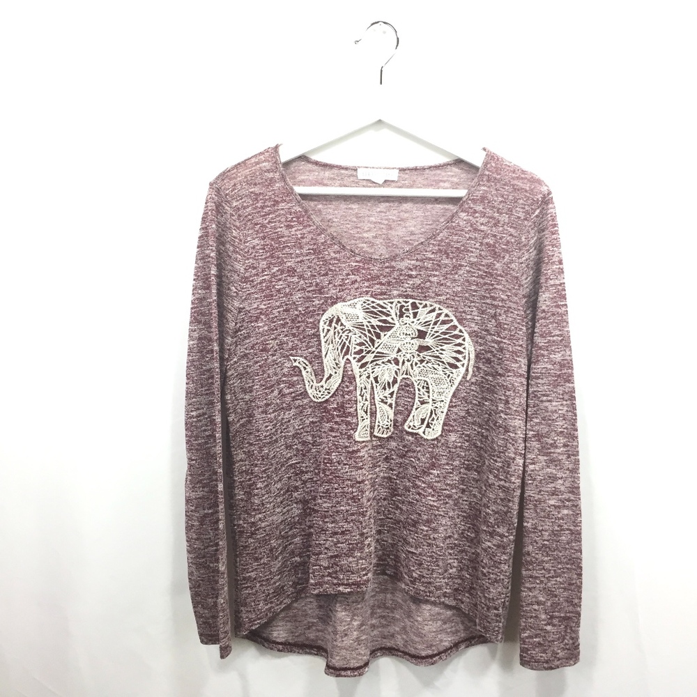 Aeropostale L Large Shirt Purple Elephant